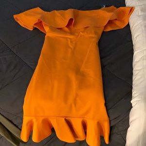 Strapless Lulu’s orange cocktail/vacation dress